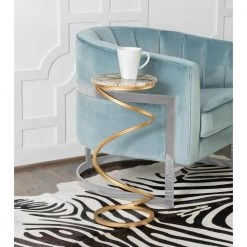 Pippen Amber Agate and Gold Spiral Round 10.5 in. with Drink Table by Powell Company -Powell Company Shop amber gold powell company end side tables hd1606a21 31 1000