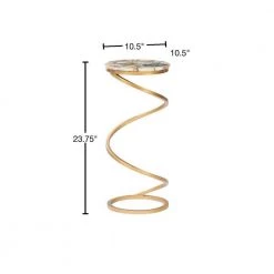 Pippen Amber Agate and Gold Spiral Round 10.5 in. with Drink Table by Powell Company -Powell Company Shop amber gold powell company end side tables hd1606a21 40 1000