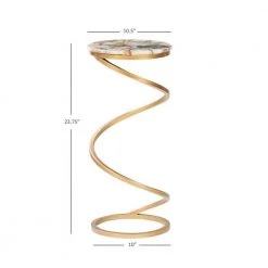 Pippen Amber Agate and Gold Spiral Round 10.5 in. with Drink Table by Powell Company -Powell Company Shop amber gold powell company end side tables hd1606a21 c3 1000