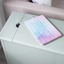 Butte 24 in. L Aqua 24 in. H Rectangle Wood Top Accent Table with 3 Meter Long USB Cord by Powell Company -Powell Company Shop aqua powell company end side tables hd1724at21 76 1000