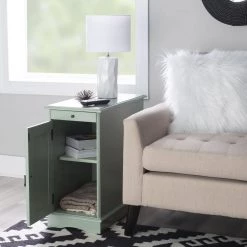 Butte 24 in. L Aqua 24 in. H Rectangle Wood Top Accent Table with 3 Meter Long USB Cord by Powell Company -Powell Company Shop aqua powell company end side tables hd1724at21 77 1000