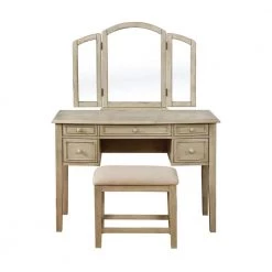 Fischer Wire Brush Driftwood Look Vanity and Bench by Powell Company -Powell Company Shop barnwood powell company jewelry armoires hd1186j19 c3 1000