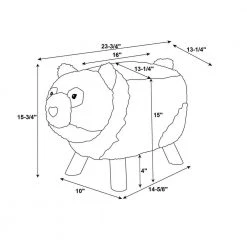 Layla Black and White Panda Bear Kids Stool 24 in. W x 13.50 in. D x 15 in. H by Powell Company -Powell Company Shop black and white powell company kids chairs hd1616y21 44 1000