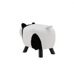 Layla Black and White Panda Bear Kids Stool 24 in. W x 13.50 in. D x 15 in. H by Powell Company -Powell Company Shop black and white powell company kids chairs hd1616y21 66 1000