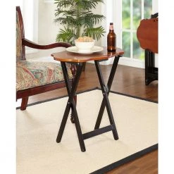 Serpentine Black/Chestnut Tray Table by Powell Company -Powell Company Shop black chestnut powell company end side tables 15a8088tt 4f 1000