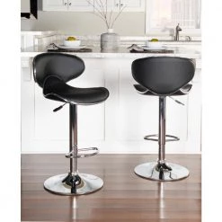 32 in. Adjustable Height Black and Chrome Bar Stool by Powell Company -Powell Company Shop black chrome powell company bar stools 171 890 44 1000