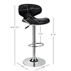 32 in. Adjustable Height Black and Chrome Bar Stool by Powell Company -Powell Company Shop black chrome powell company bar stools 171 890 76 1000