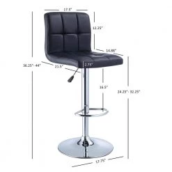 Gonzales Black Faux Leather Adjustable Barstool by Powell Company -Powell Company Shop black chrome powell company bar stools hd1194b19 1f 1000