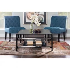 Black Glass Coffee Table and 2-End Table Set by Powell Company -Powell Company Shop black chrome powell company coffee tables hd1506a203 31 1000