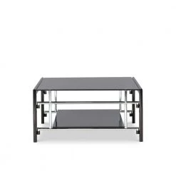 Black Glass Coffee Table and 2-End Table Set by Powell Company