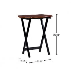 Sarah 23.62 in. W Black & Hazelnut 5 Piece Wood Top Tray Table Set by Powell Company -Powell Company Shop black hazelnut powell company end side tables hd1729tt21 40 1000