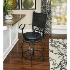 Carter Big and Tall Black Metal Counter Stool with Cushioned Seat by Powell Company -Powell Company Shop black powell company bar stools hd1134b19cs 31 1000