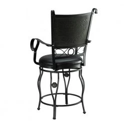 Carter Big and Tall Black Metal Counter Stool with Cushioned Seat by Powell Company -Powell Company Shop black powell company bar stools hd1134b19cs 4f 1000