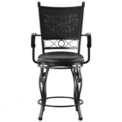 Carter Big and Tall Black Metal Counter Stool with Cushioned Seat by Powell Company -Powell Company Shop black powell company bar stools hd1134b19cs c3 1000