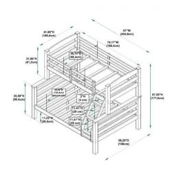 Sanders Twin Full Bunkbed Black by Powell Company -Powell Company Shop black powell company bunk beds hd1104y19b 44 1000