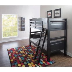 Hayes Black Twin Bunk Bed by Powell Company -Powell Company Shop black powell company bunk beds hd1105y19b 31 1000