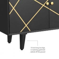 Reeves 58 in. W Black 30.5 in. H Mango Wood Console with 4-Drawers and 2-Shelves by Powell Company -Powell Company Shop black powell company console tables hd1812 1d 1000