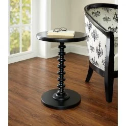 Black Round Spindle Table by Powell Company -Powell Company Shop black powell company end side tables 502 410 c3 1000
