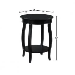 Black Round Table with Shelf by Powell Company -Powell Company Shop black powell company end side tables 528 269 40 1000