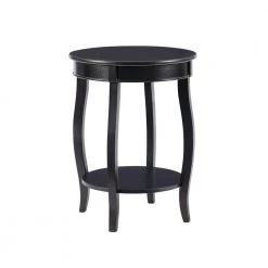 Black Round Table with Shelf by Powell Company