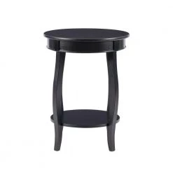 Black Round Table with Shelf by Powell Company -Powell Company Shop black powell company end side tables 528 269 c3 1000