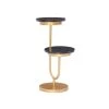 Pippen 10.5 in. Black 24.75 in. Circular Granite End Table with 2-Tiers by Powell Company 1 Pippen 10.5 in. Black 24.75 in. Circular Granite End Table with 2-Tiers by Powell Company -Powell Company Shop black powell company end side tables hd1637at21 64 1000