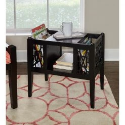 Kinzlee 22 in. W x 14 in. D x 20 in. H Black Square Wood Magazine End / Side Table by Powell Company -Powell Company Shop black powell company end side tables hd1737mt21 31 1000