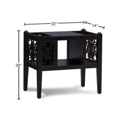Kinzlee 22 in. W x 14 in. D x 20 in. H Black Square Wood Magazine End / Side Table by Powell Company -Powell Company Shop black powell company end side tables hd1737mt21 40 1000