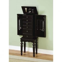 Ebony Black Finish Jewelry Armoire by Powell Company -Powell Company Shop black powell company jewelry armoires 502 317 31 1000