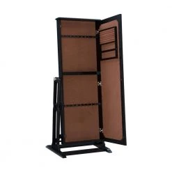 Sirena Black Cheval Mirrored Jewelry Armoire 26.5 in. W x 19 in. D x 59.75 in. H by Powell Company -Powell Company Shop black powell company jewelry armoires hd1762ja21 1f 1000