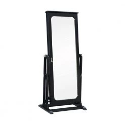 Sirena Black Cheval Mirrored Jewelry Armoire 26.5 in. W x 19 in. D x 59.75 in. H by Powell Company