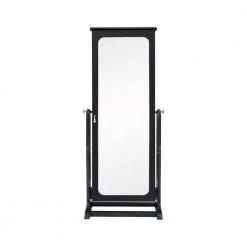 Sirena Black Cheval Mirrored Jewelry Armoire 26.5 in. W x 19 in. D x 59.75 in. H by Powell Company -Powell Company Shop black powell company jewelry armoires hd1762ja21 c3 1000