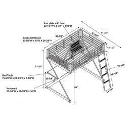 Lorenz Heavy Metal Loft Study Bunk Bed by Powell Company -Powell Company Shop black powell company loft beds hd1211y19 4f 1000