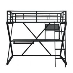 Lorenz Heavy Metal Loft Study Bunk Bed by Powell Company