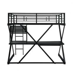 Lorenz Heavy Metal Loft Study Bunk Bed by Powell Company -Powell Company Shop black powell company loft beds hd1211y19 66 1000