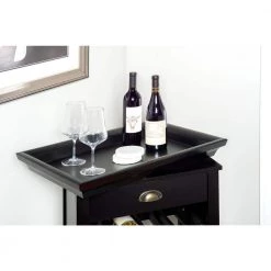 16-Bottle Black Floor Wine Rack by Powell Company -Powell Company Shop black powell company wine racks 502 426 4f 1000