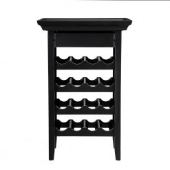 16-Bottle Black Floor Wine Rack by Powell Company -Powell Company Shop black powell company wine racks 502 426 66 1000