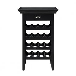 16-Bottle Black Floor Wine Rack by Powell Company -Powell Company Shop black powell company wine racks 502 426 c3 1000