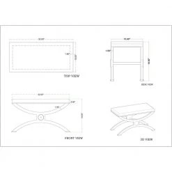 Noni Charcoal Upholstered Ottoman by Powell Company -Powell Company Shop black white powell company ottomans hd1522a20 1f 1000