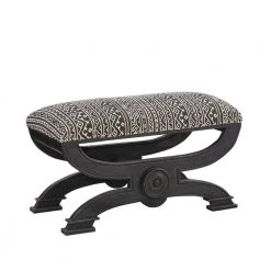 Noni Charcoal Upholstered Ottoman by Powell Company -Powell Company Shop black white powell company ottomans hd1522a20 c3 1000