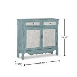 Paradise 41 in. Blue Standard Rectangle Wood Console Table with 2-Drawers by Powell Company -Powell Company Shop blue powell company console tables hd1009a19 40 1000