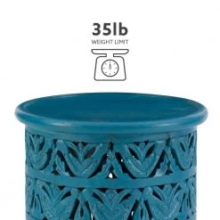 Serena 17 in. W Blue 17 in. H Circular Mango Wood End Table by Powell Company 14 Serena 17 in. W Blue 17 in. H Circular Mango Wood End Table by Powell Company -Powell Company Shop blue powell company end side tables hd1780st21 4f 1000