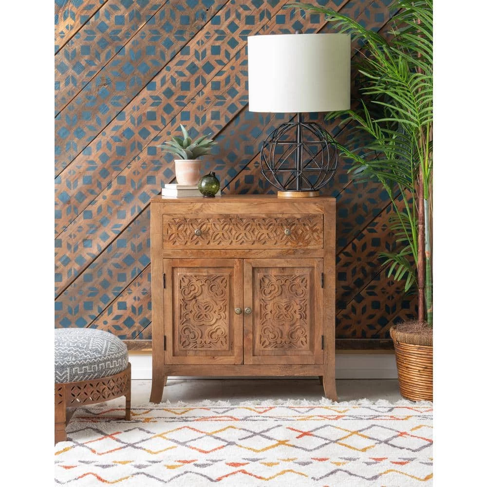 Greta 2-Door 1-Drawer Antique Brown Accent Cabinet by Powell Company 12 Greta 2-Door 1-Drawer Antique Brown Accent Cabinet by Powell Company - Image 10