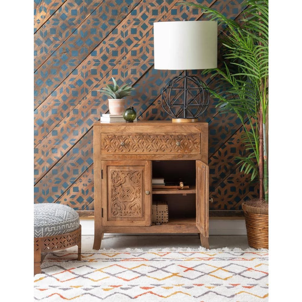 Greta 2-Door 1-Drawer Antique Brown Accent Cabinet by Powell Company 10 Greta 2-Door 1-Drawer Antique Brown Accent Cabinet by Powell Company - Image 8