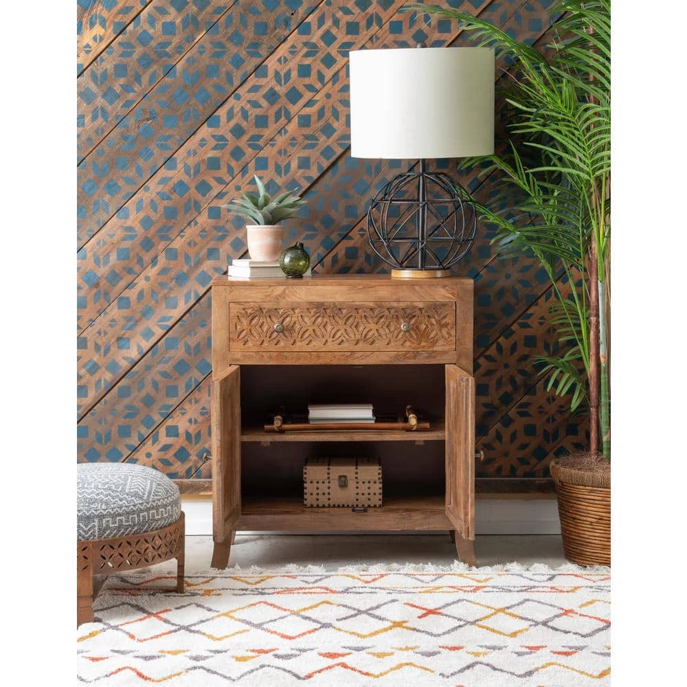 Greta 2-Door 1-Drawer Antique Brown Accent Cabinet by Powell Company 6 Greta 2-Door 1-Drawer Antique Brown Accent Cabinet by Powell Company - Image 4