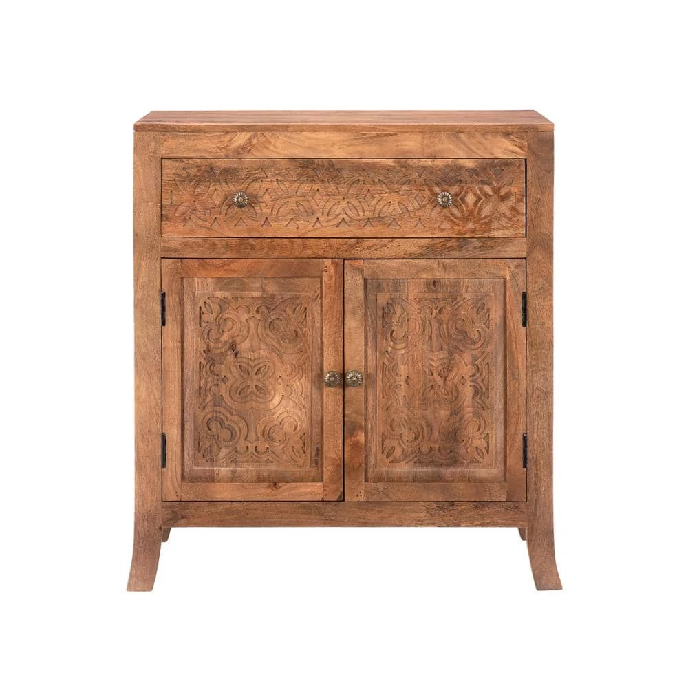 Greta 2-Door 1-Drawer Antique Brown Accent Cabinet by Powell Company 7 Greta 2-Door 1-Drawer Antique Brown Accent Cabinet by Powell Company - Image 5
