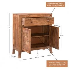 Greta 2-Door 1-Drawer Antique Brown Accent Cabinet by Powell Company 20 Greta 2-Door 1-Drawer Antique Brown Accent Cabinet by Powell Company -Powell Company Shop brown powell company accent cabinets hd1630ca21 fa 1000