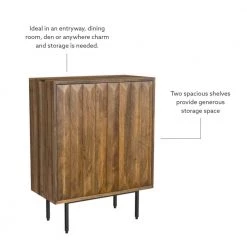 McKayla Natural Brown Mango Wood Cabinet with 3D Panel Doors by Powell Company -Powell Company Shop brown powell company accent cabinets hd1811 44 1000