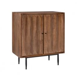 McKayla Natural Brown Mango Wood Cabinet with 3D Panel Doors by Powell Company