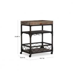 Biddeford Brown Rustic Rectangle Bar Cart by Powell Company -Powell Company Shop brown powell company bar carts hd1034a19 40 1000